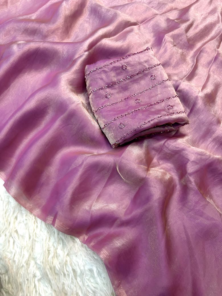 Night Out Glam Satin Silk Saree