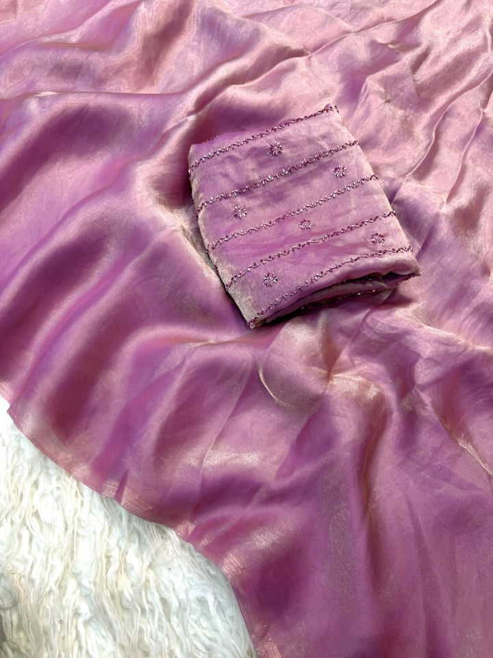 Night Out Glam Satin Silk Saree