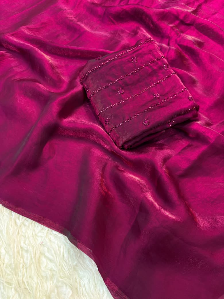 Night Out Glam Satin Silk Saree