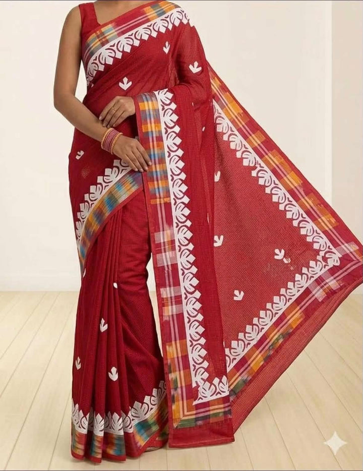 Aloklata Cotton Kota Applique Saree