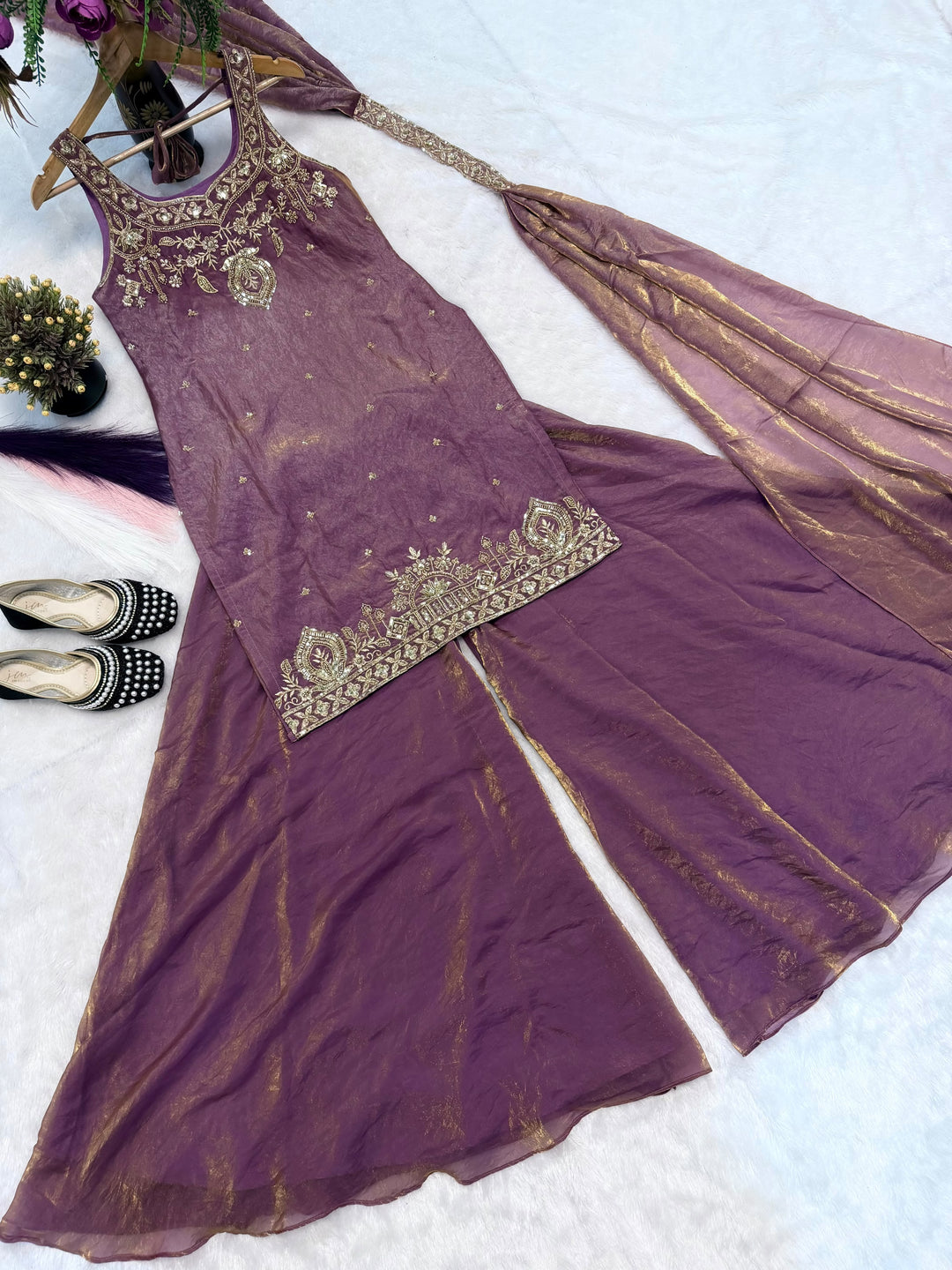 Heavenly Haze Designer Sharara Set