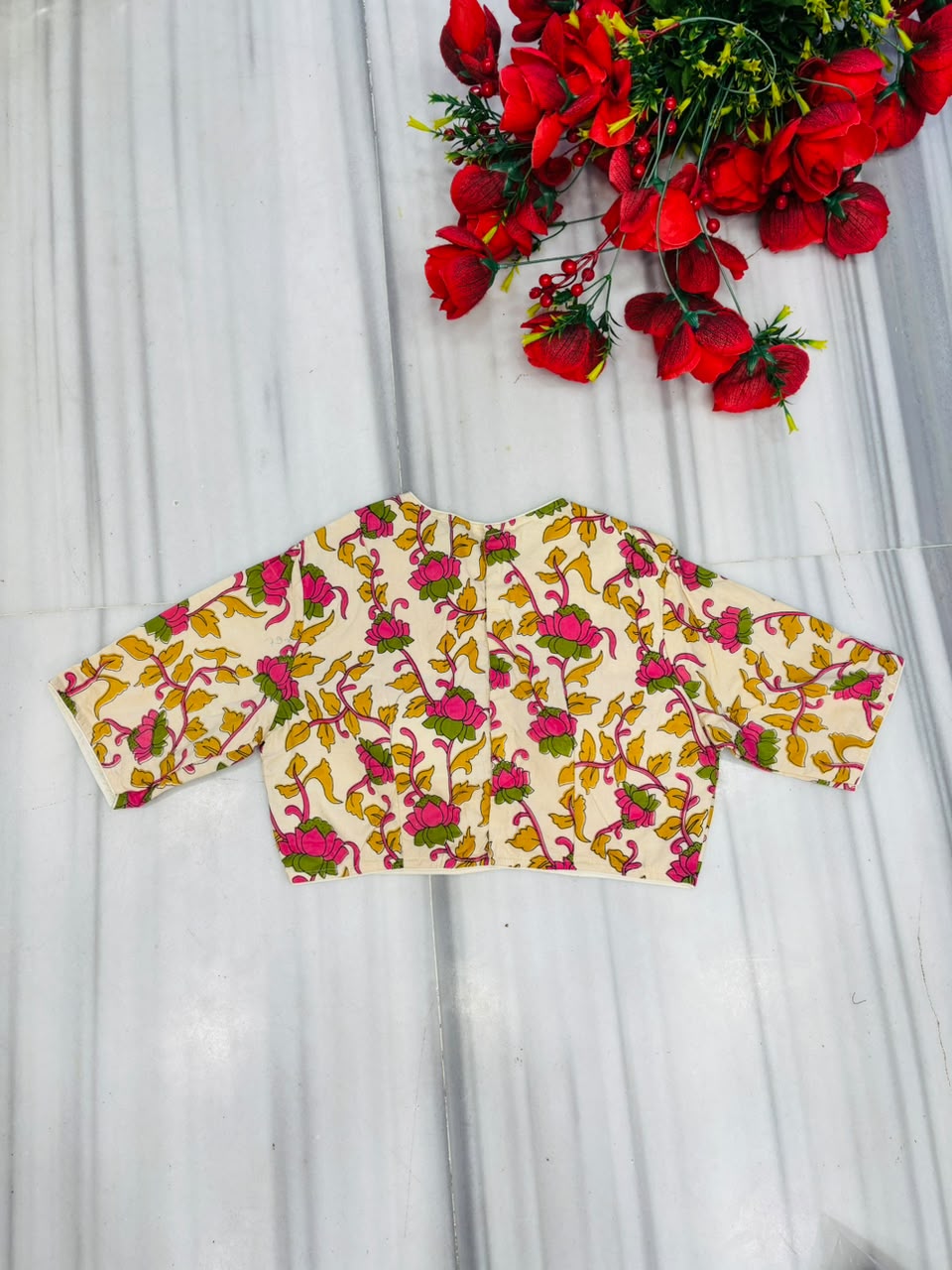 Floral Flex Kalamkari Blouse