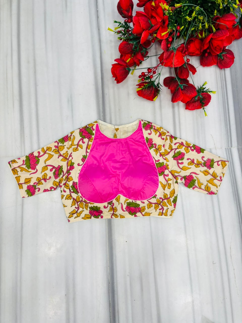 Floral Flex Kalamkari Blouse