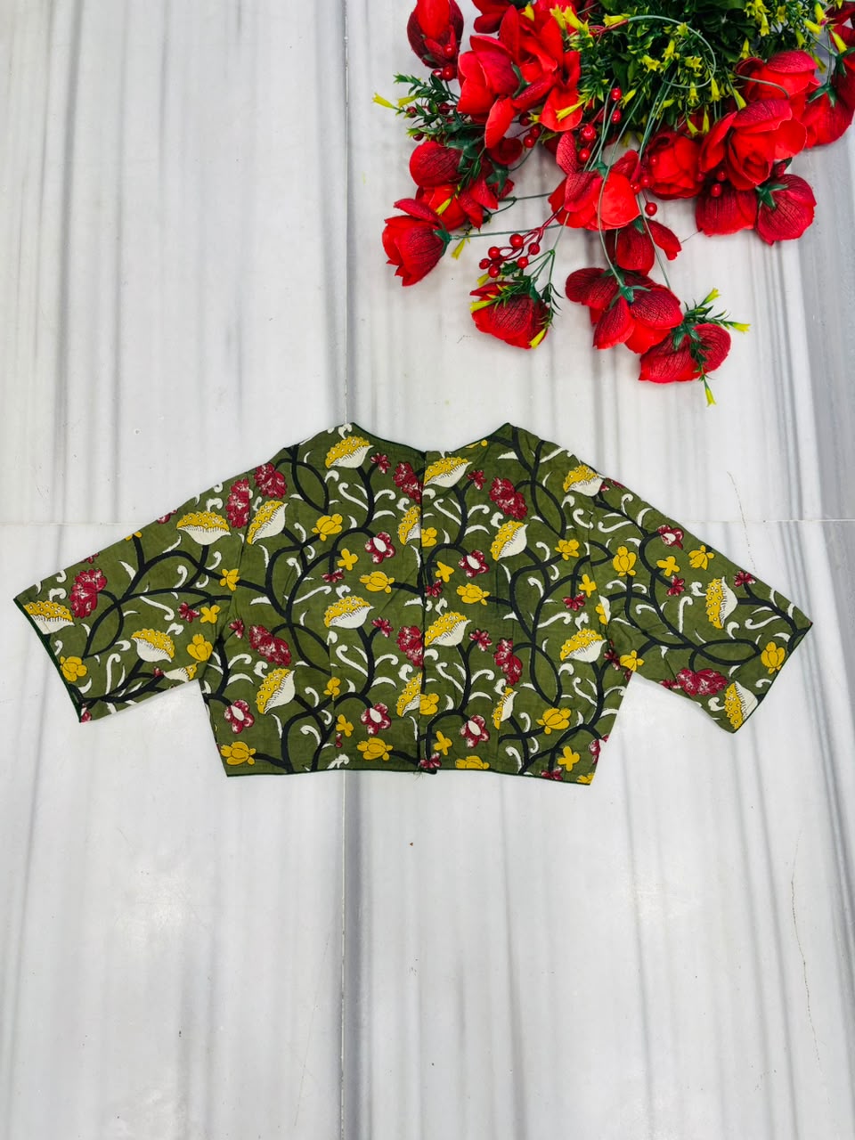 Floral Flex Kalamkari Blouse
