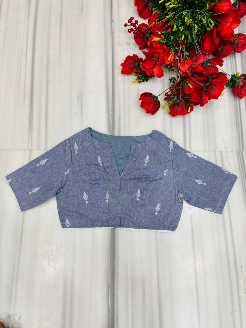 The Graceful Scholar Punjabi Collar Blouse