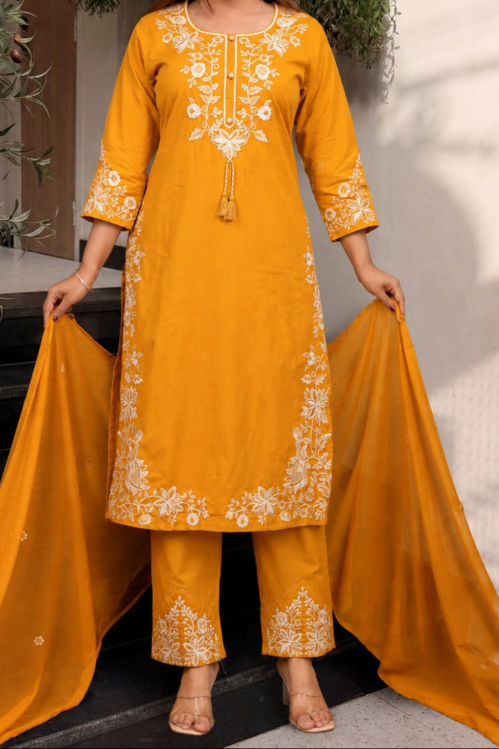 Pretty Petal Cotton Kurti Set