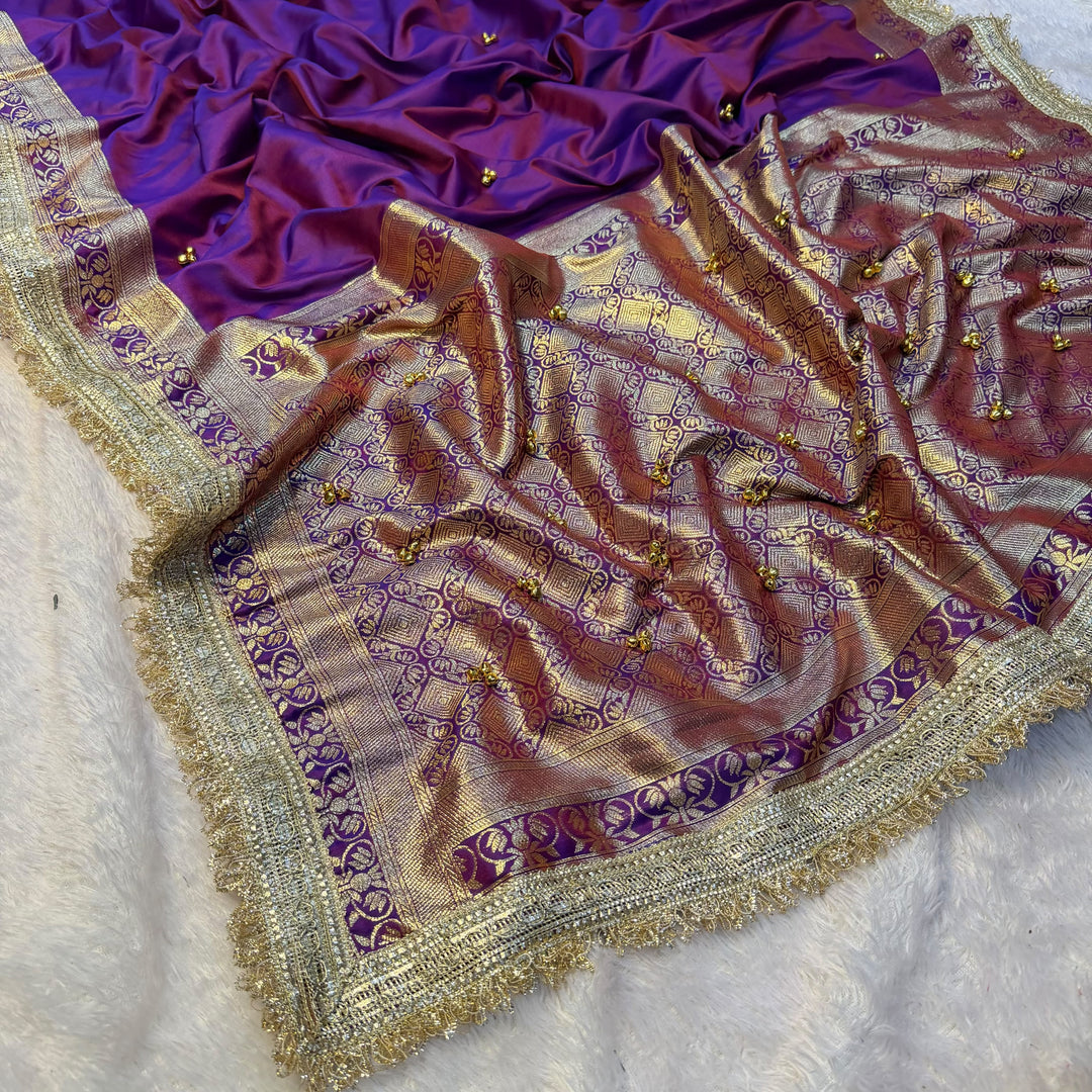 Royal Violetta Sequin Embroidered Saree