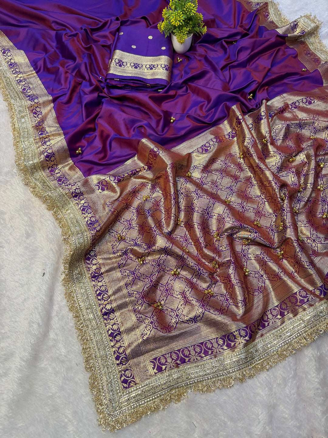 Royal Violetta Sequin Embroidered Saree