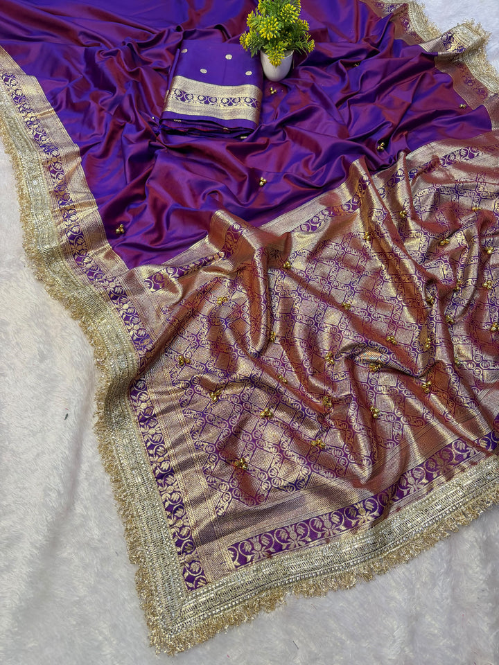 Royal Violetta Sequin Embroidered Saree
