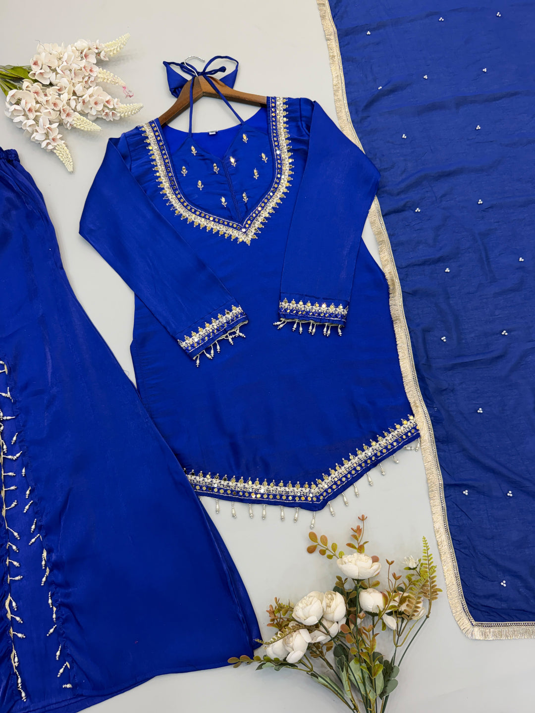 Suhagan’s Glow Mirror work Sarara set