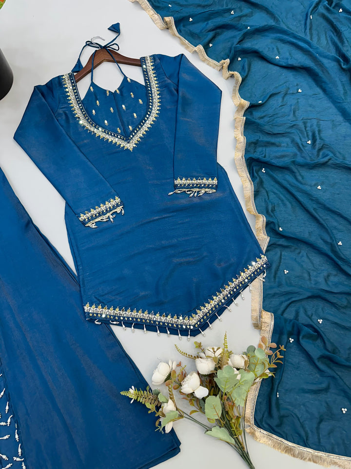 Suhagan’s Glow Mirror work Sarara set