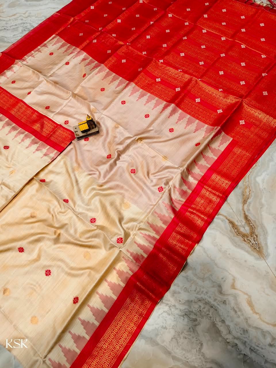 Whispers of Tradition-Ikkat Assam Tussar Silk Saree