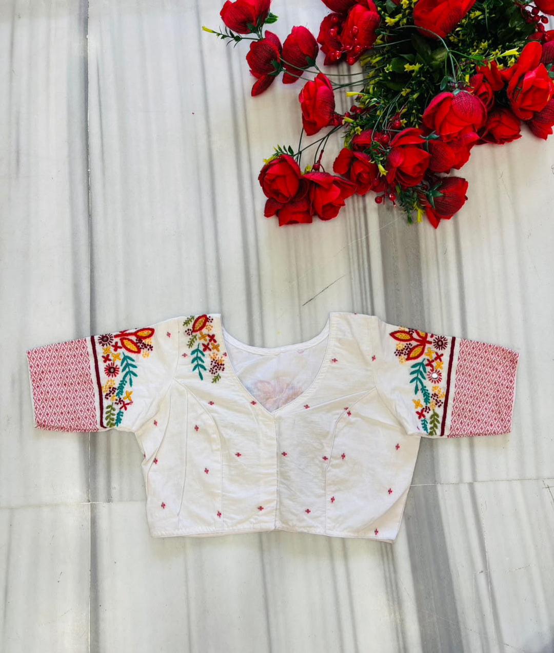 Aarohi Floral Glam Cotton  Blouse