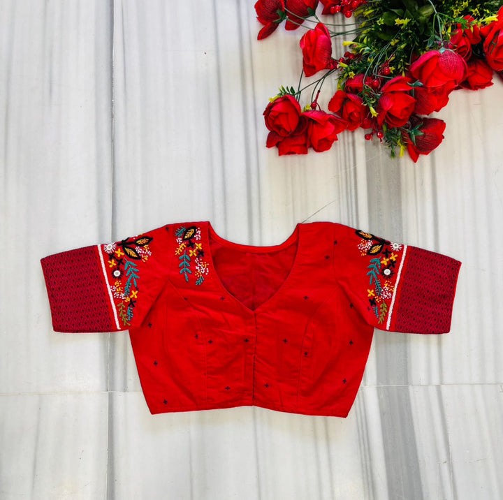 Aarohi Floral Glam Cotton  Blouse