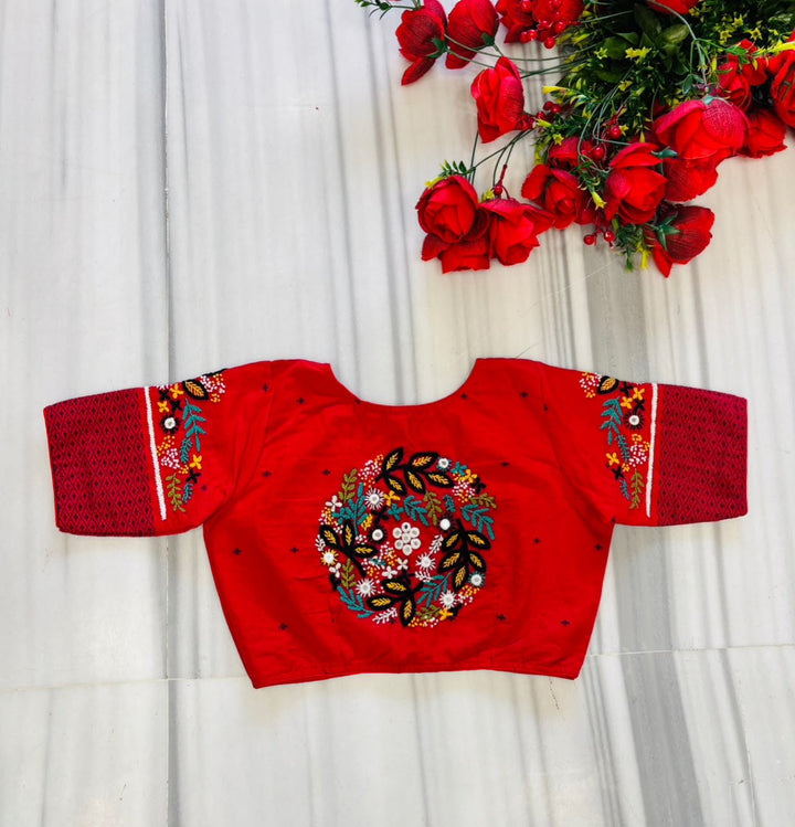 Aarohi Floral Glam Cotton  Blouse