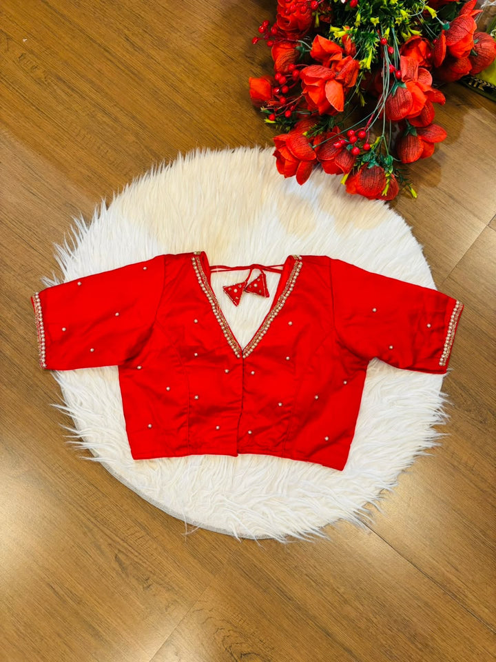Heart Stealer Designer Blouse With Pearl beads