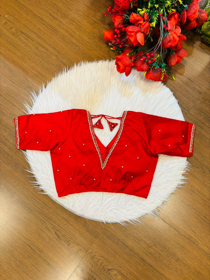Heart Stealer Designer Blouse With Pearl beads