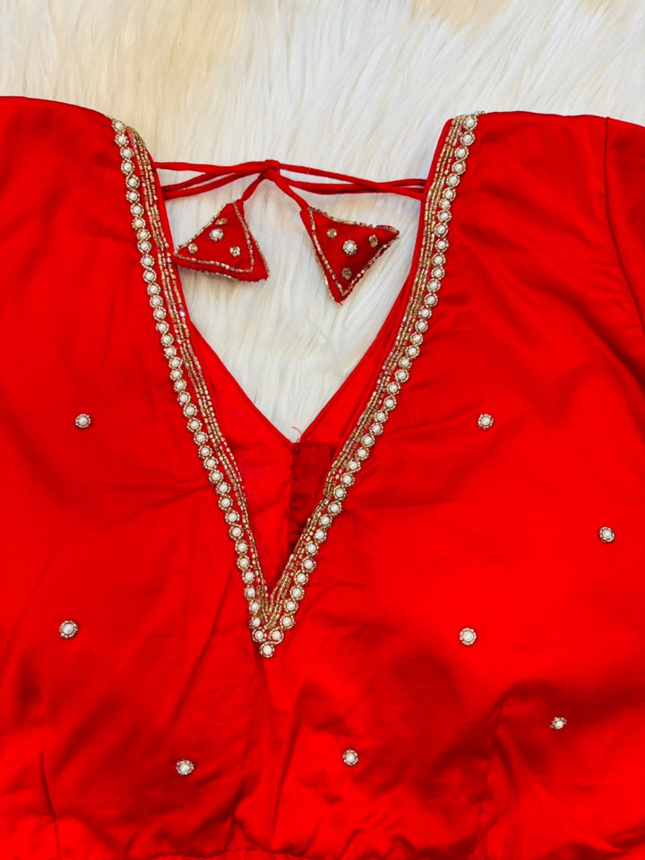 Heart Stealer Designer Blouse With Pearl beads