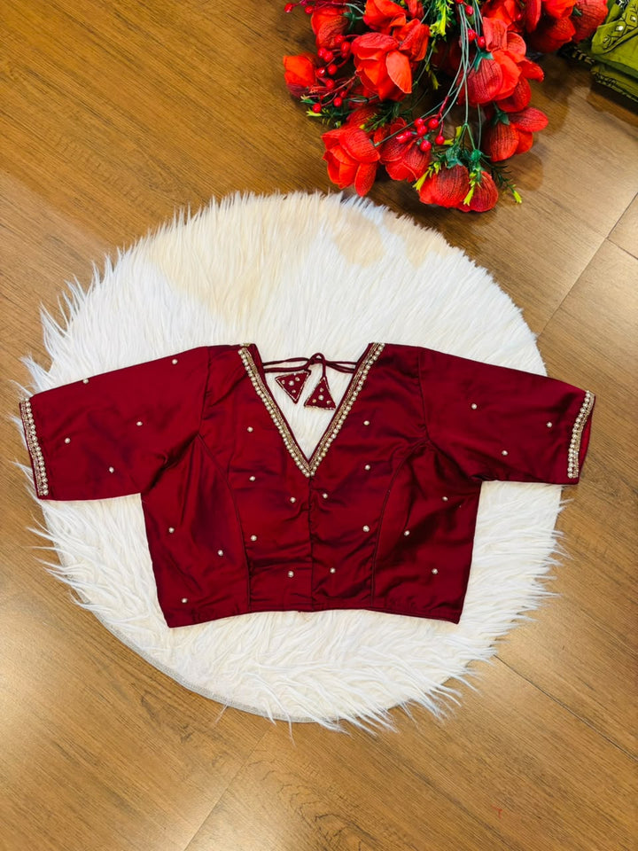 Heart Stealer Designer Blouse With Pearl beads