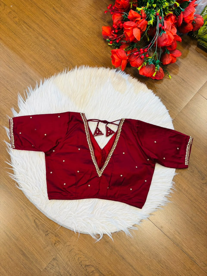 Heart Stealer Designer Blouse With Pearl beads