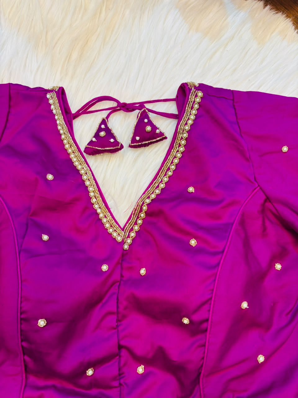 Heart Stealer Designer Blouse With Pearl beads