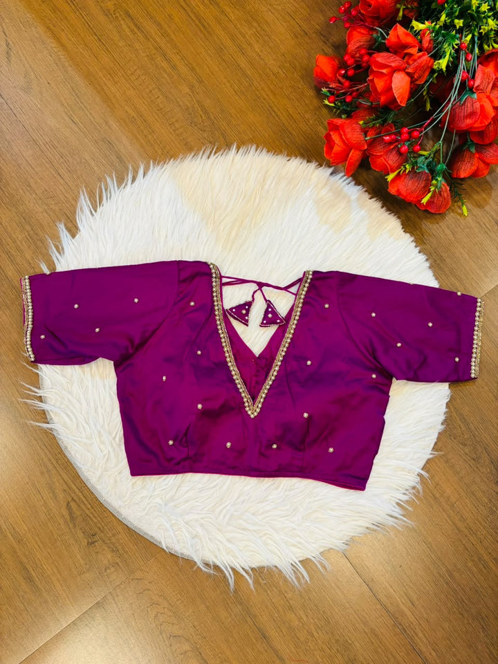 Heart Stealer Designer Blouse With Pearl beads