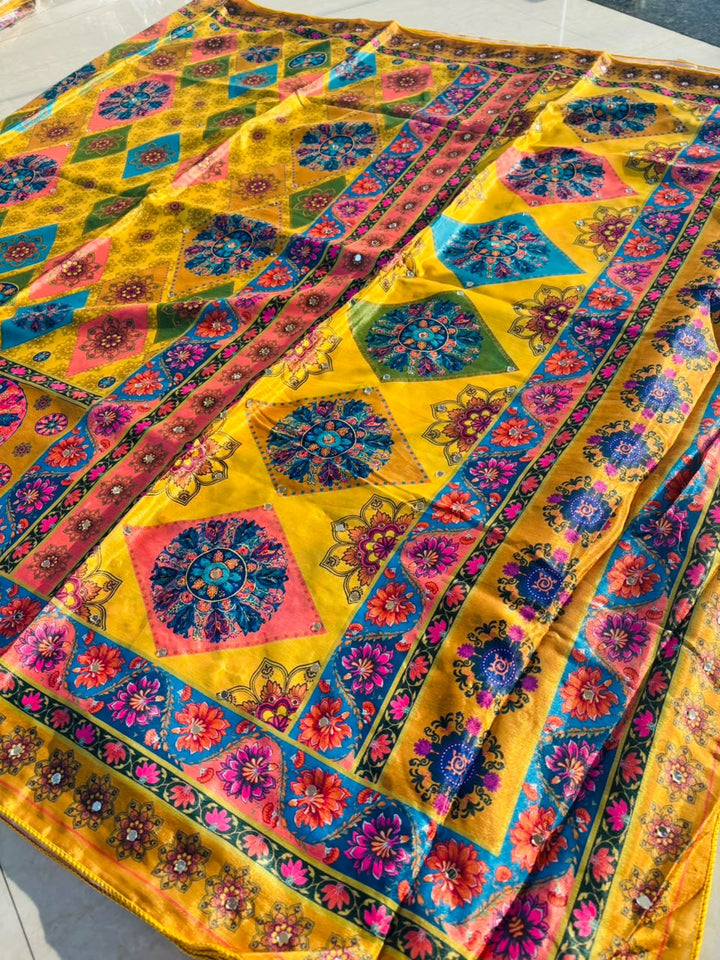 Pretty Obsession Modal Silk Saree With Mirror Work