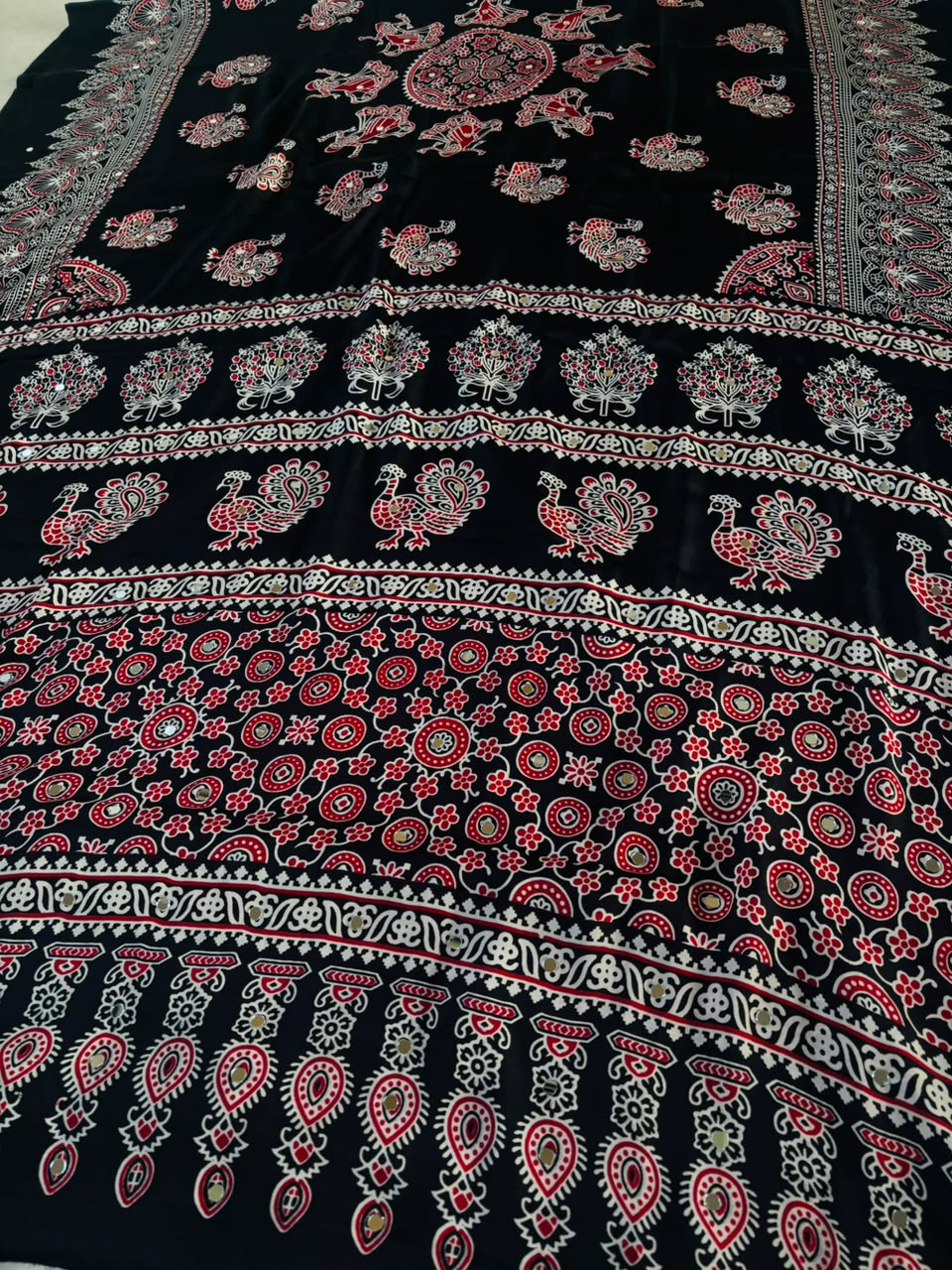 Pretty Obsession Modal Silk Saree With Mirror Work