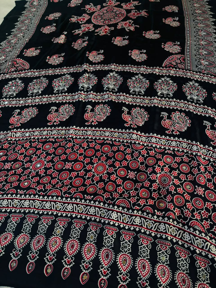 Pretty Obsession Modal Silk Saree With Mirror Work