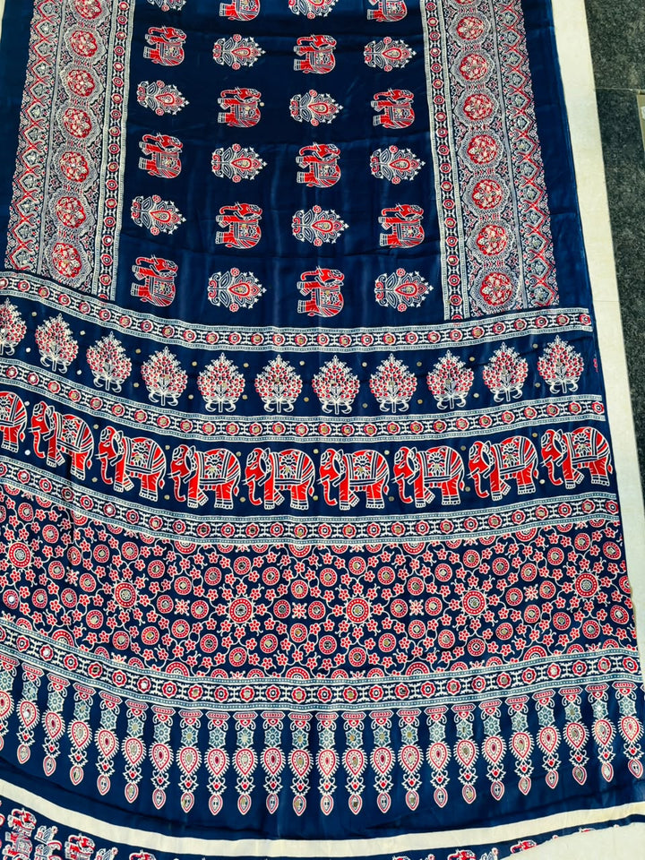 Pretty Obsession Modal Silk Saree With Mirror Work