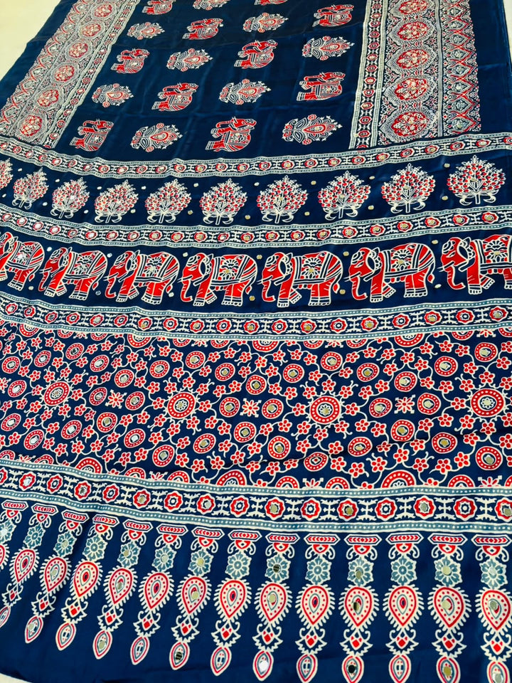 Pretty Obsession Modal Silk Saree With Mirror Work