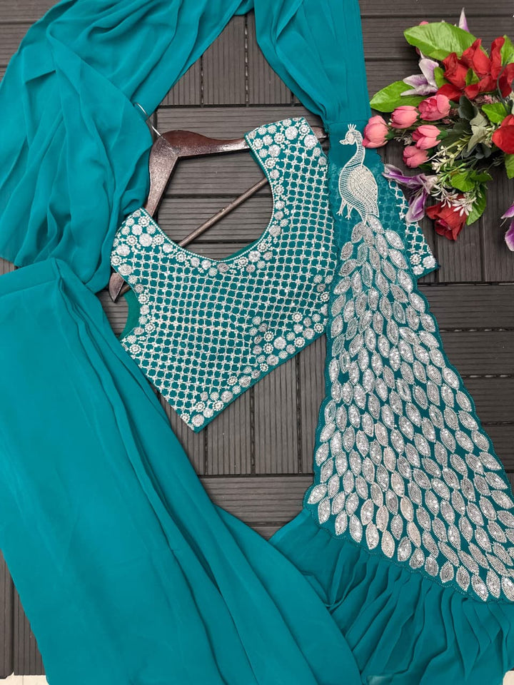 Luxe Afterdark Designer Heavy Georgette Ready-to-Wear Saree