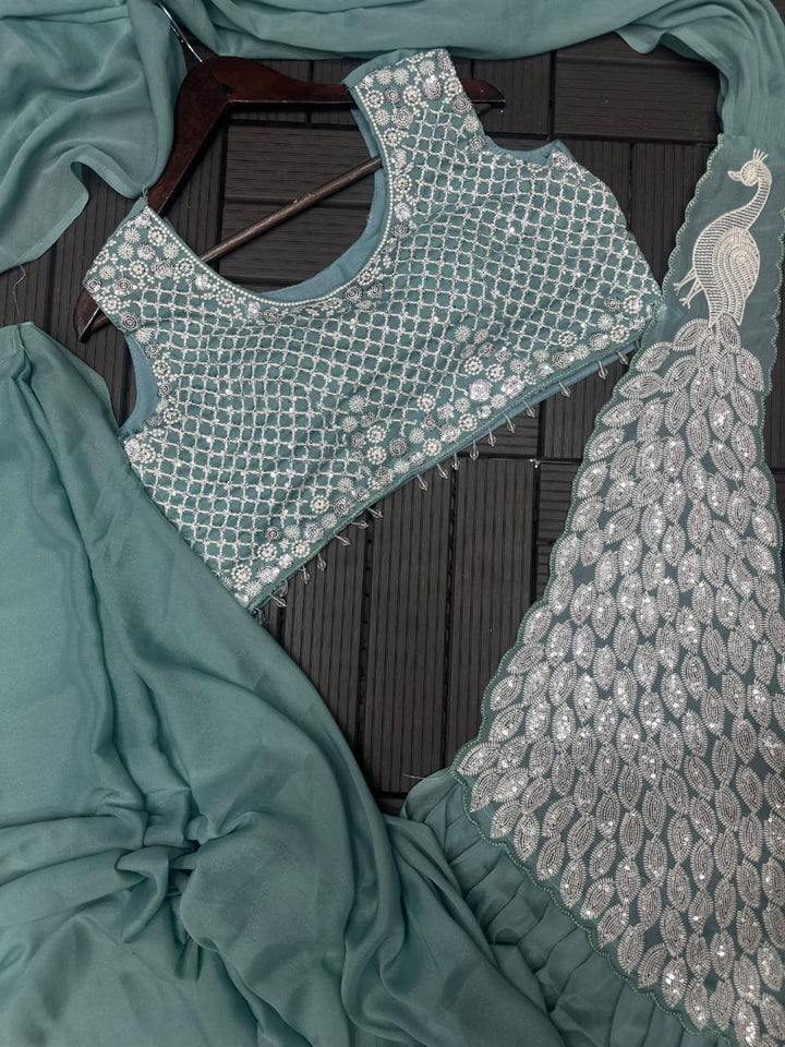 Luxe Afterdark Designer Heavy Georgette Ready-to-Wear Saree