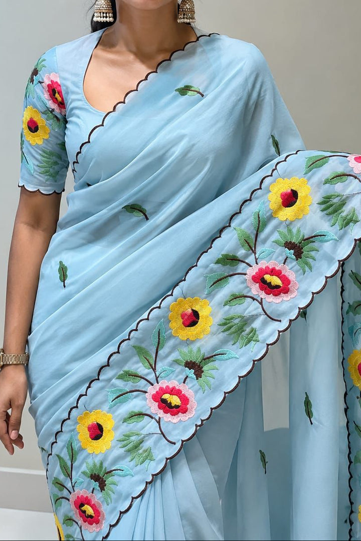 Meadow Sonnet Georgette Designer Saree