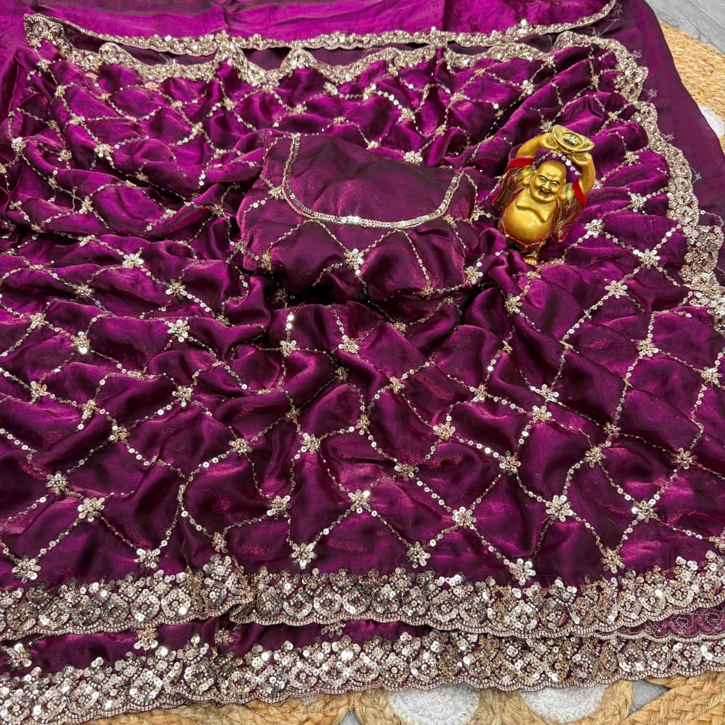 Spotlight Queen Silk Saree with Cutdana Work
