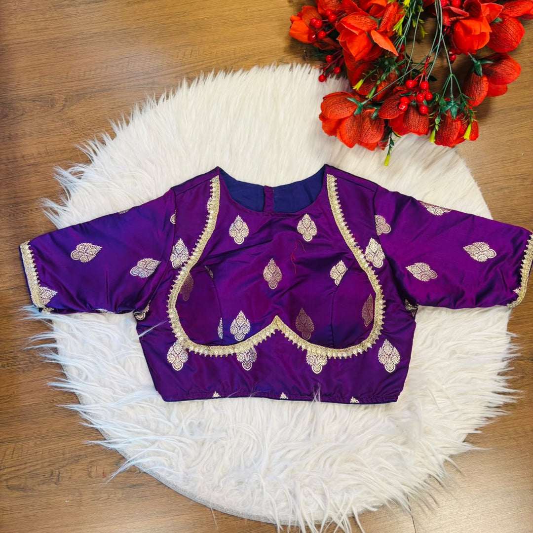 Sunehri Adaa Mashru Banarasi Silk Blouse