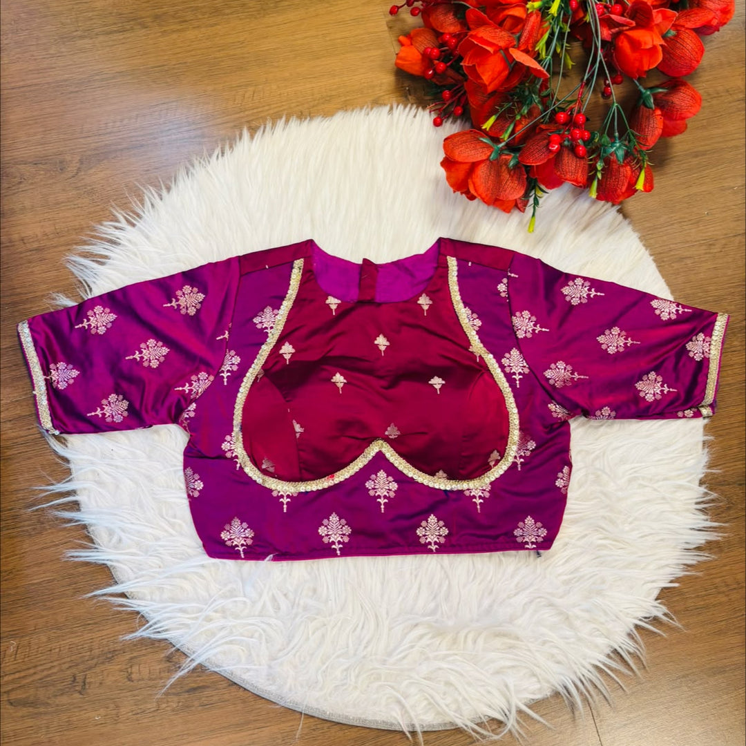 Sunehri Adaa Mashru Banarasi Silk Blouse