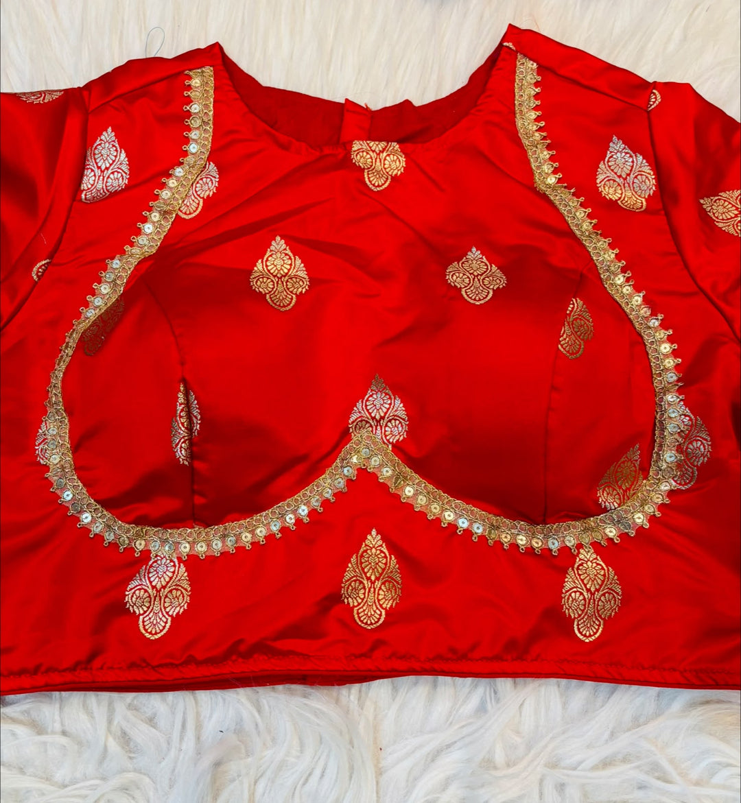 Sunehri Adaa Mashru Banarasi Silk Blouse