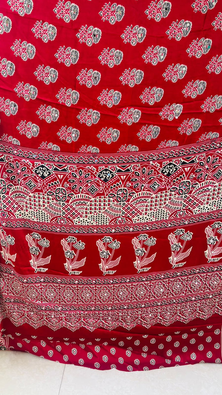 Pretty Obsession Modal Silk Saree With Mirror Work