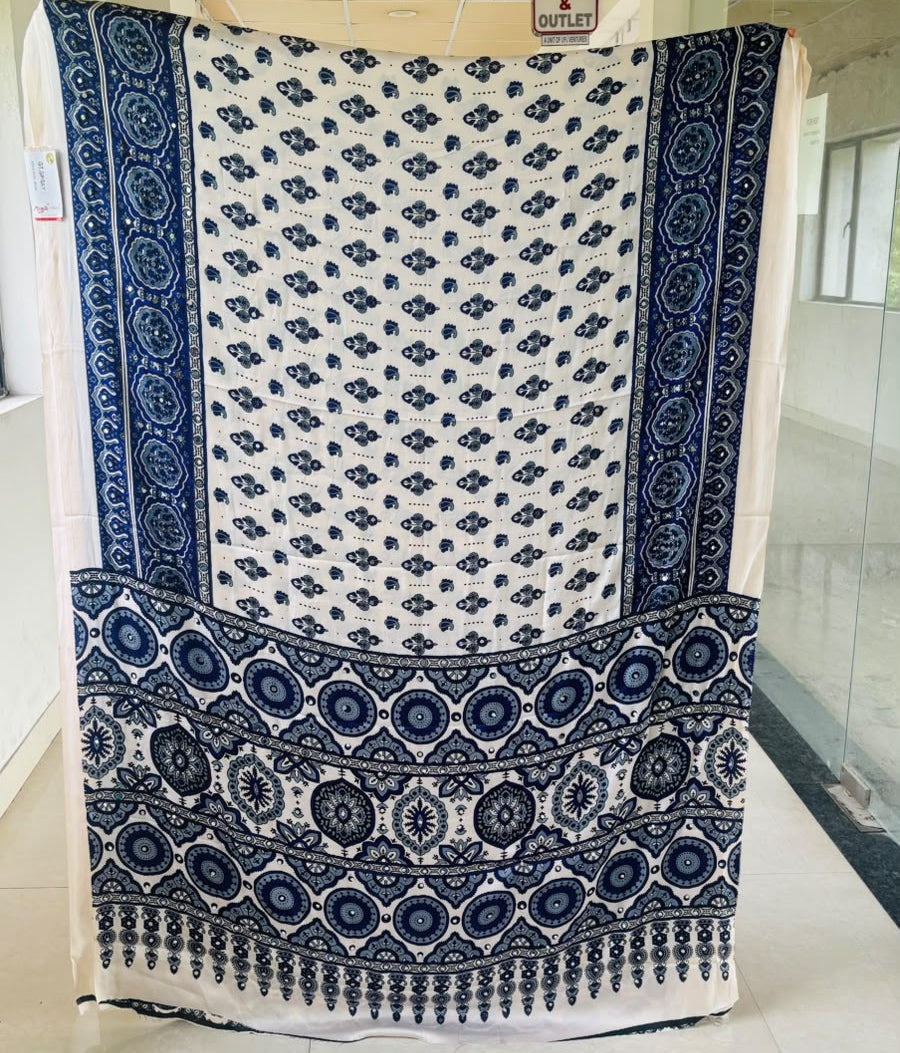 Pretty Obsession Modal Silk Saree With Mirror Work