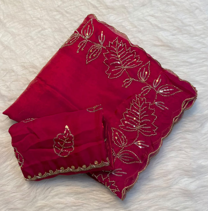 Slay in Sparkle Fandy Silk Saree with Cutdana Work