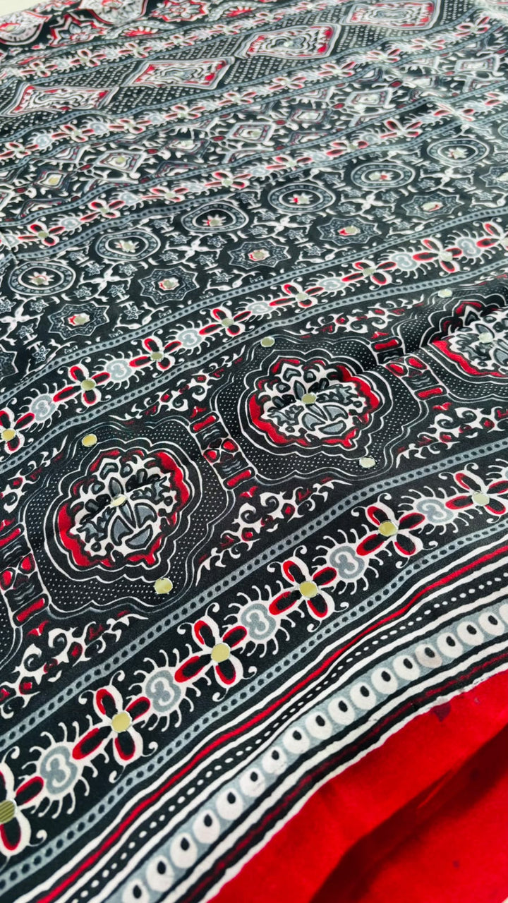Pretty Obsession Modal Silk Saree With Mirror Work