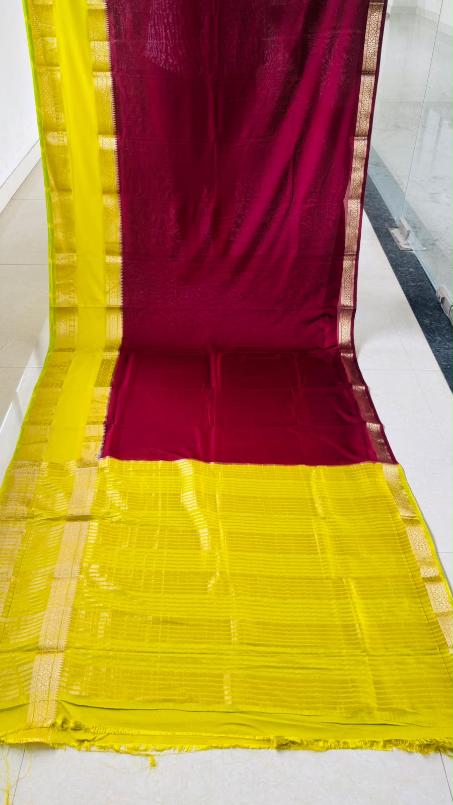 Royal Enchantress Mysore Crepe Silk ( Semi ) Saree