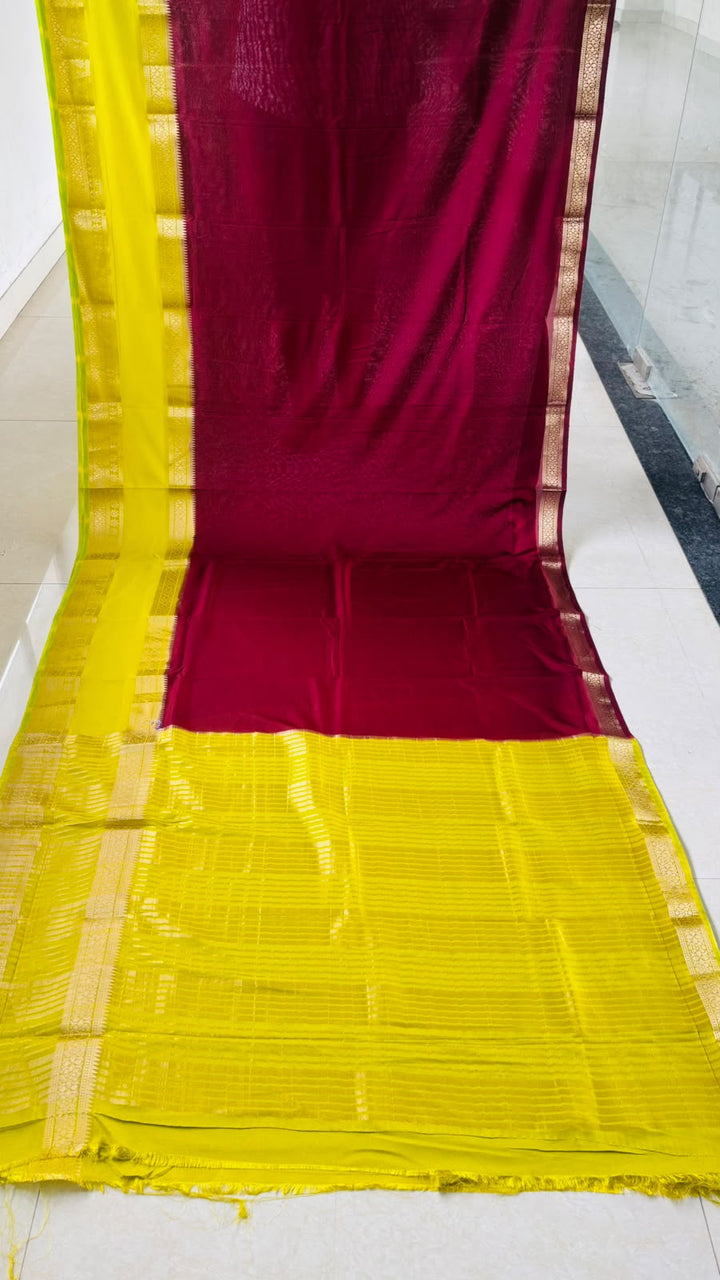 Royal Enchantress Mysore Crepe Silk ( Semi ) Saree