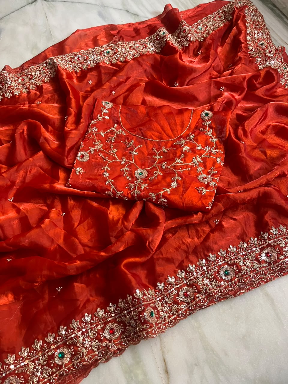 Midnight Royalty Fandy Silk Saree with Cutdana Work