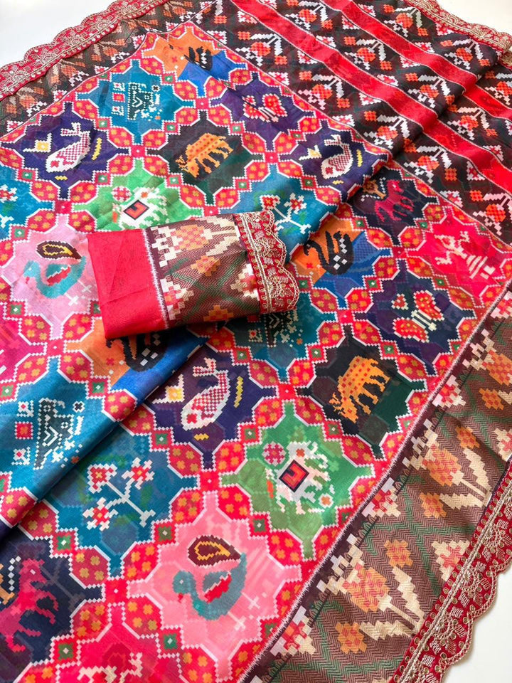 Crown of Colours Designer  Banarasi Dola Silk Saree