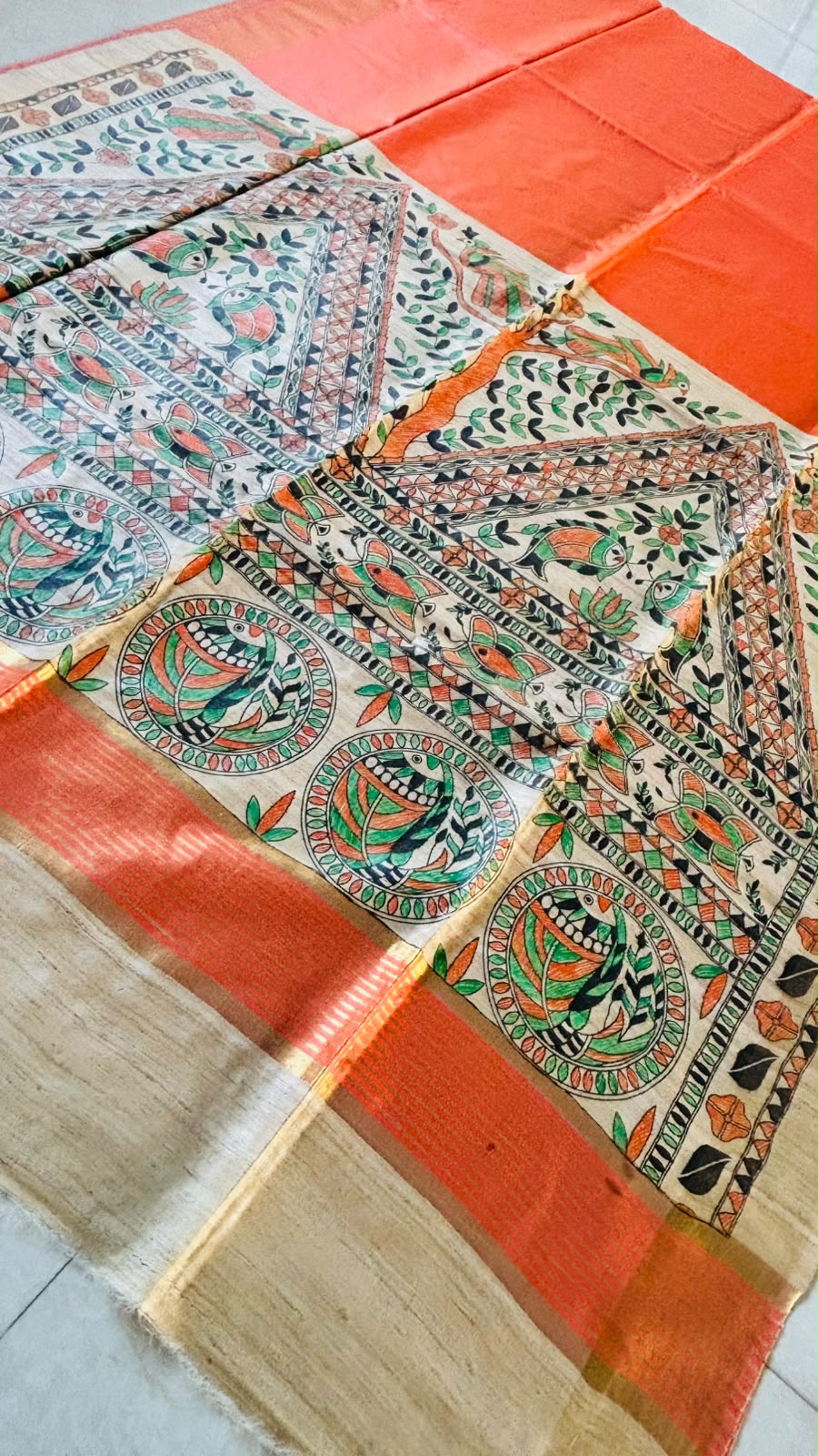 Mithila Artistry Ghicha Tussar Silk Saree