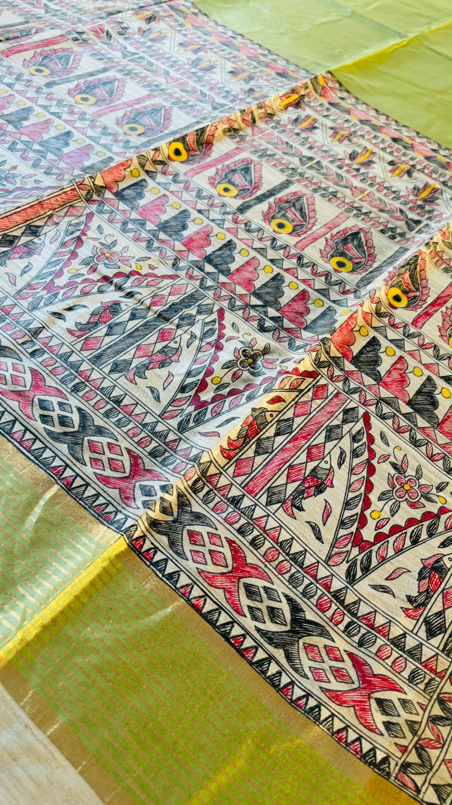 Mithila Artistry Ghicha Tussar Silk Saree
