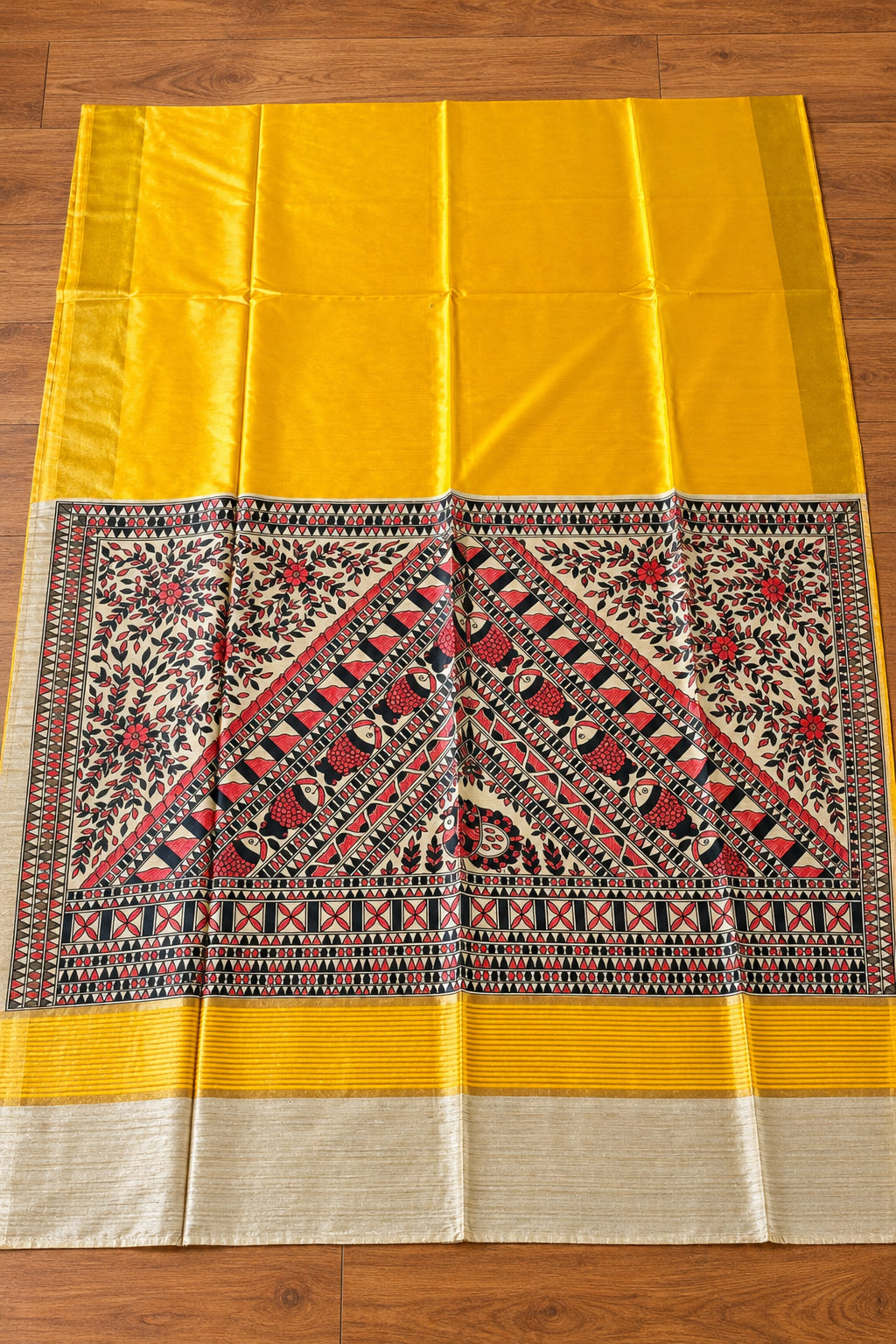 Mithila Artistry Ghicha Tussar Silk Saree