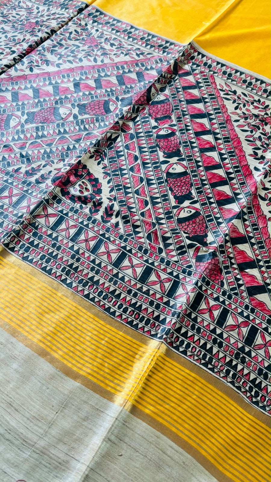 Mithila Artistry Ghicha Tussar Silk Saree